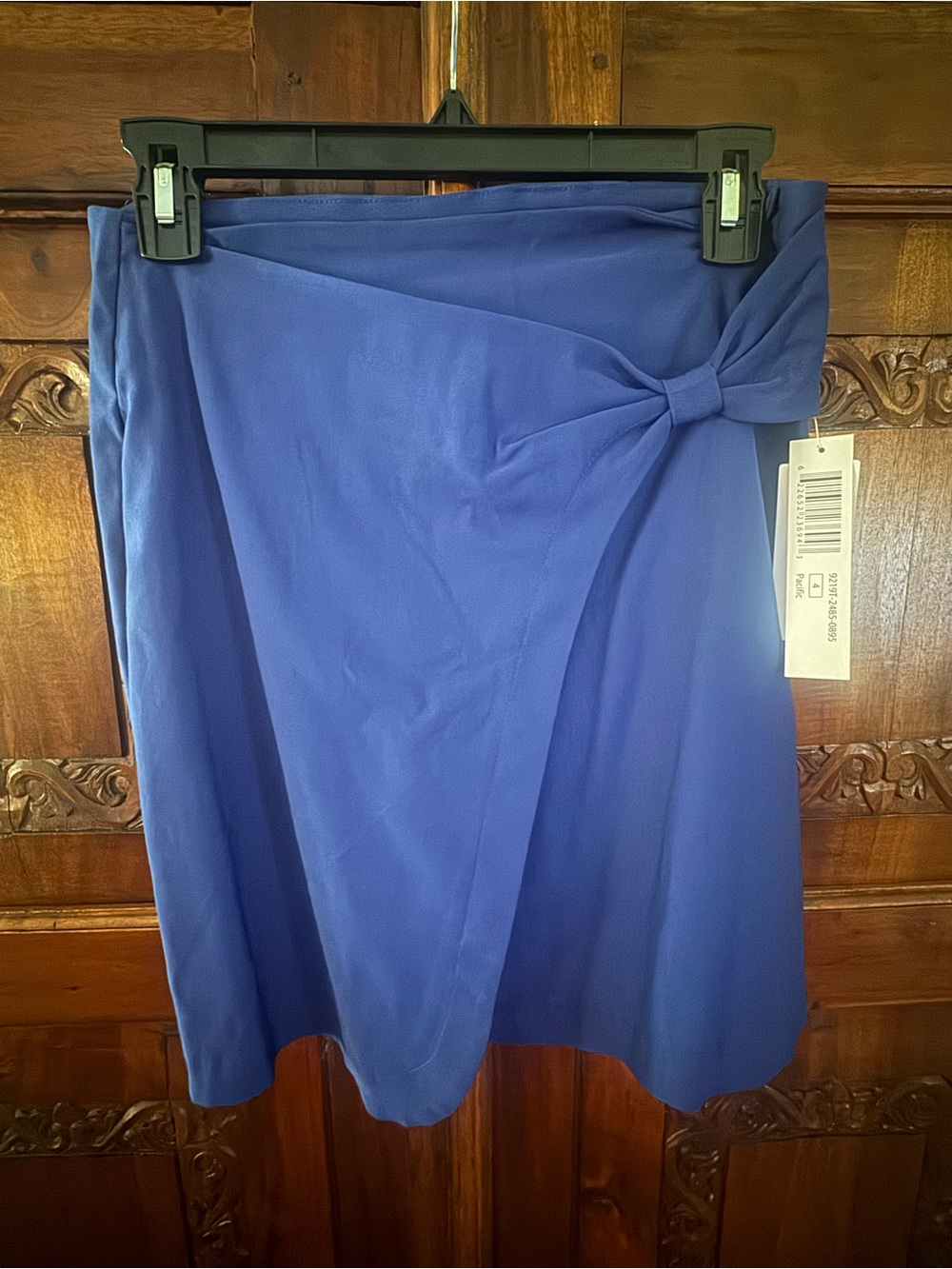 Tribal Blue Wrap-Style A-Line Skort